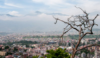 View of the mountains and Kathmandu, Nepal.