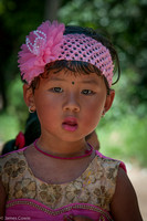 Little girl dressed up to visit the temple.
