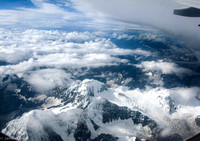 Snow capped mountains within the Himalayan Range.