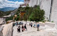 Walking the steps up to Potala Palace, nice and slow.