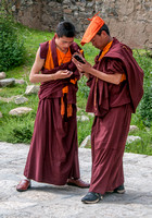 Monks on their cell phones, our guide told me they often upload some of the teachings to study.