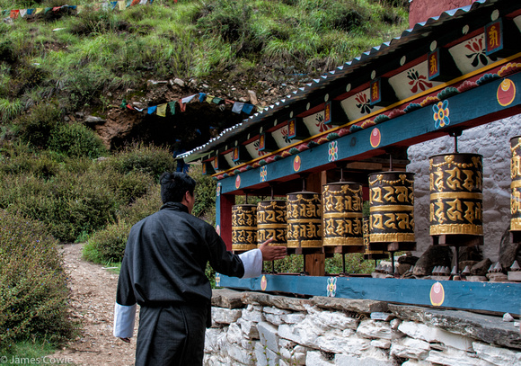 Another shot of the prayer wheels.