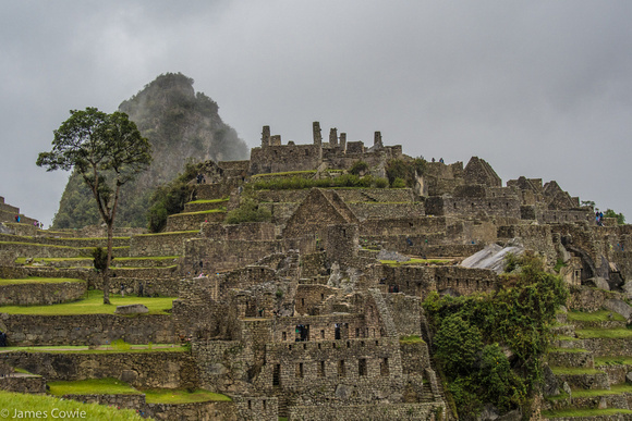A view of the ruins under cloud cover.
