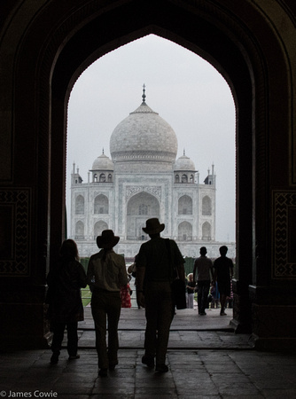 Canadians at the Taj gates.