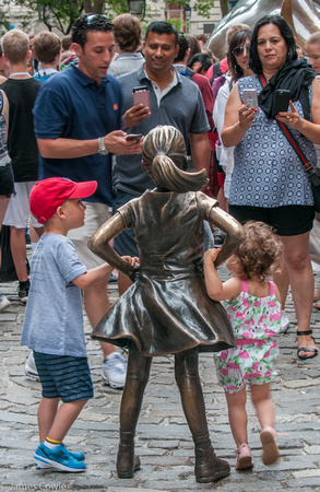Posing with Fearless Girl - Wall Street