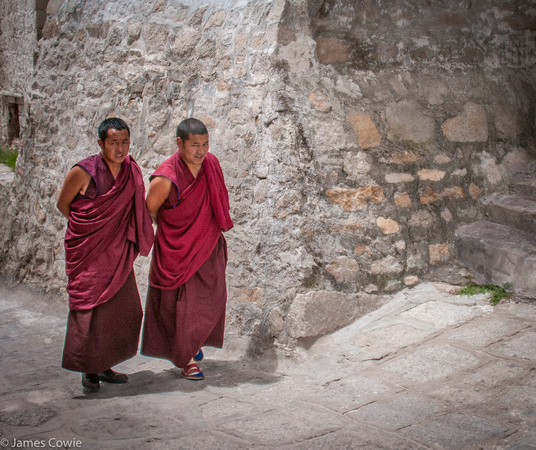 Two monks returning from lunch.