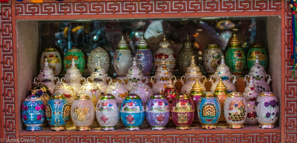 Interesting coloured Jars in the market.