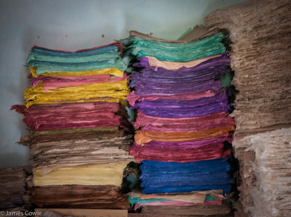 Many coloured sheets of the paper.