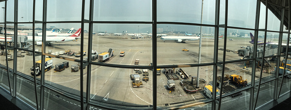 Our view from the Lounge at Hong Kong Airport.