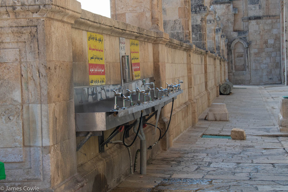 Wash station outside the Dome of the Rock