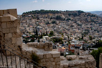 From the Jerusalem city wall overlooking Kidron Valley.