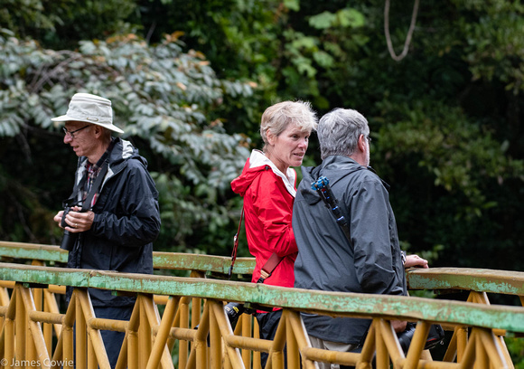 Ray, Laurie and Brain crossing the footbridge as we entered Ranomafana National Park.